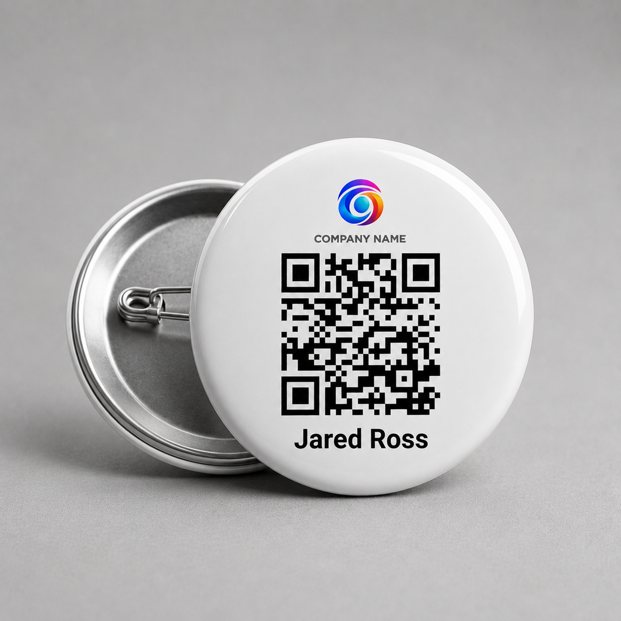 2.25" QR Pins — branded EZTipr product