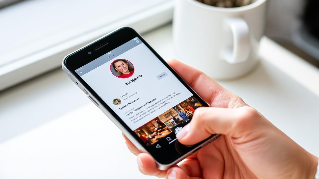 Smartphone showing an Instagram profile with a tip link in the bio directing to a digital tip page